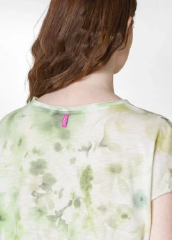 Cheap T-Shirt Yoga Stampata In Jersey Fiammato Verde Donna Top & T-Shirts