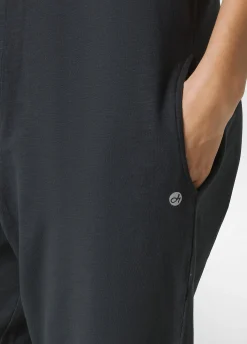 Shop Tuta Intera Effetto Vintage Nero Donna Vestiti, Gonne E Tute