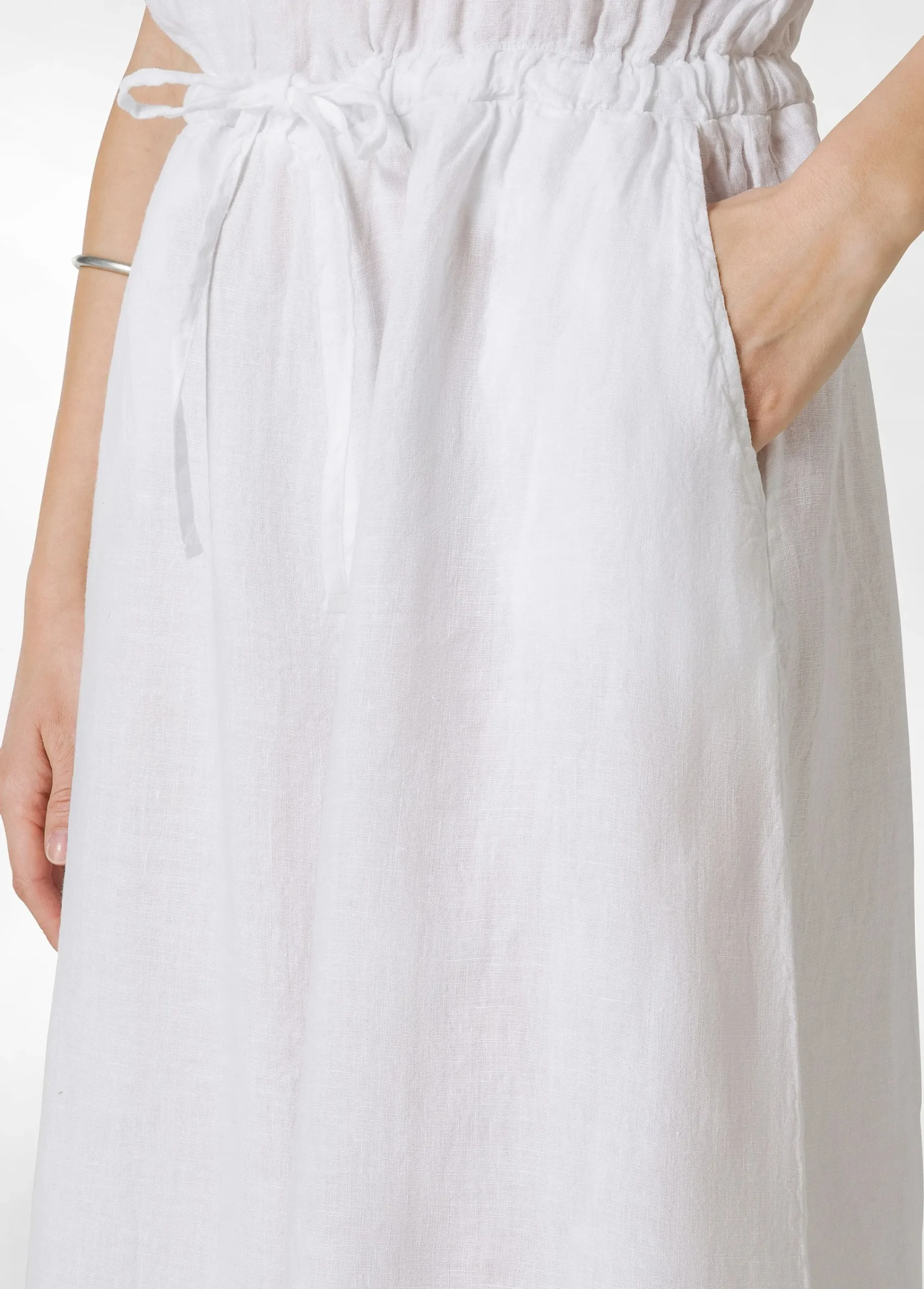 Online Tuta Intera In Lino Bianco Donna Vestiti, Gonne E Tute